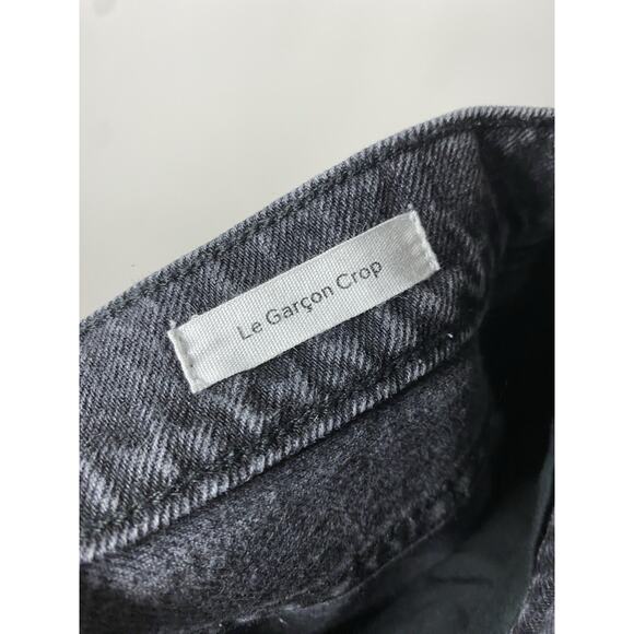 Frame Jeans Women's 25 Black Le Garcon Crop Jeans Dark Wash Denim Straight - Picture 5 of 7